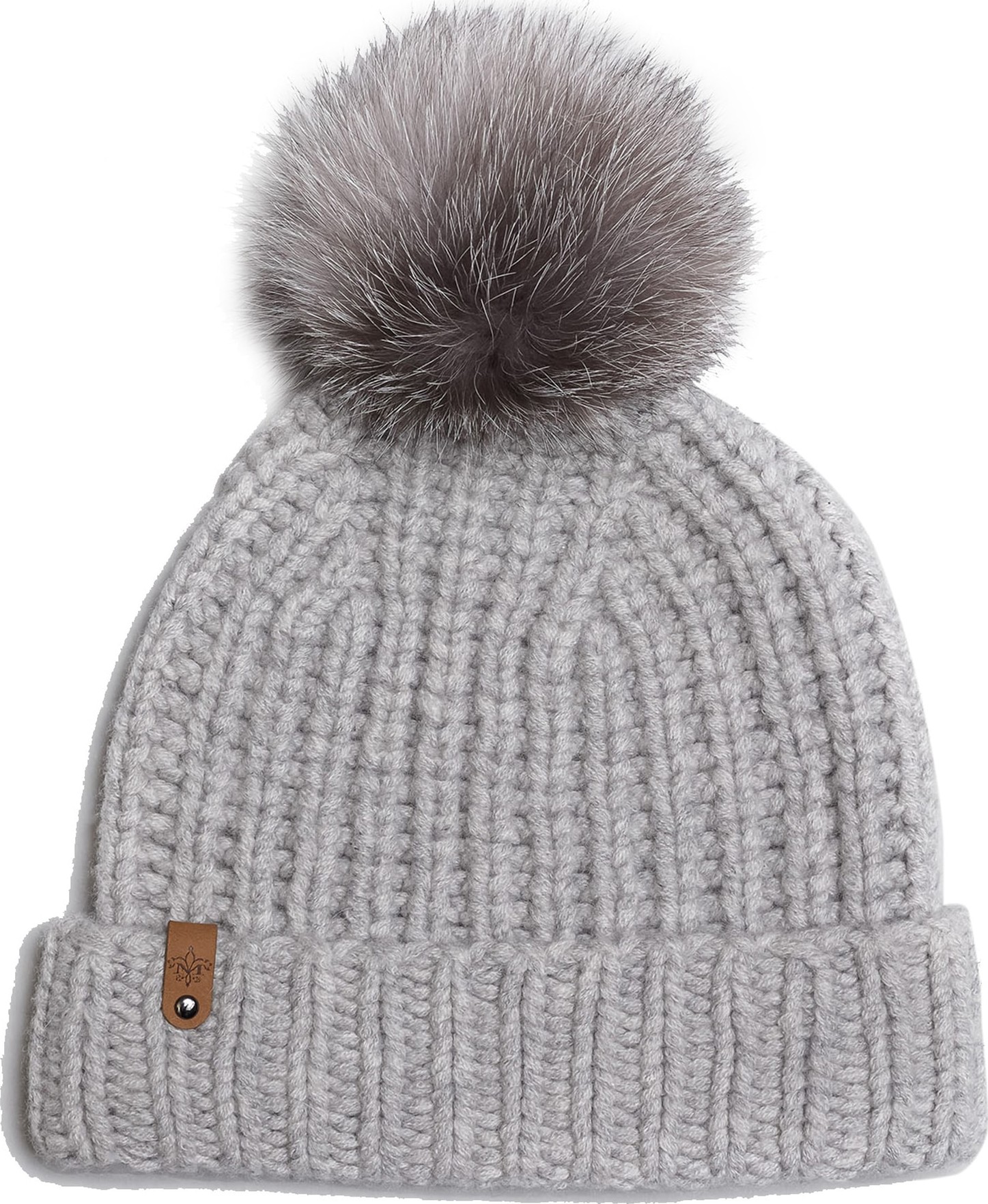 Mackage Doris Cashmere Beanie with Removable Genuine Fox Fur Pom