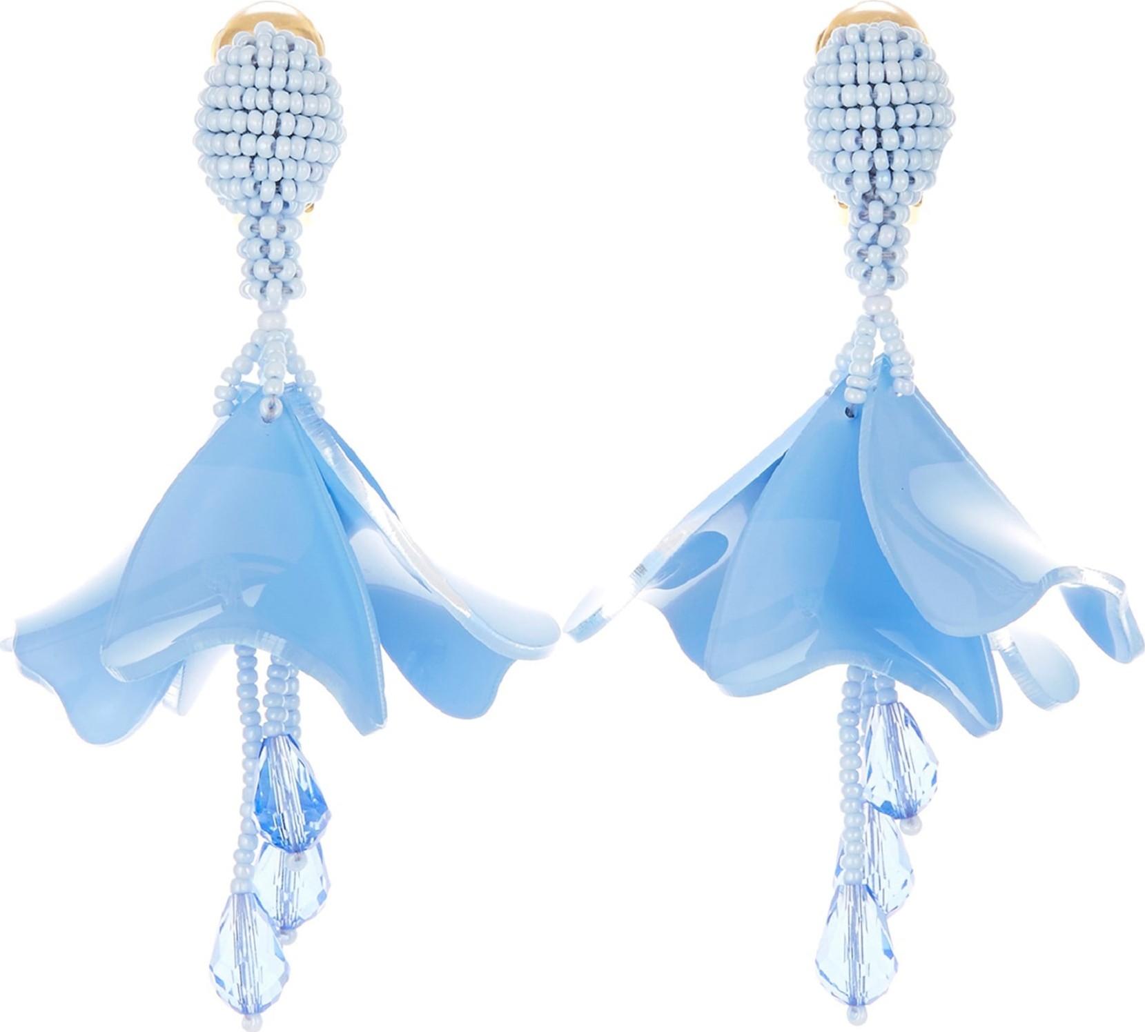 Oscar De La Renta Resort 19 Small Impatiens Clip Earrings