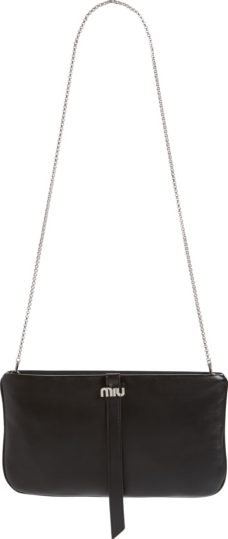 Miu Miu Lambskin Leather Clutch on a Chain