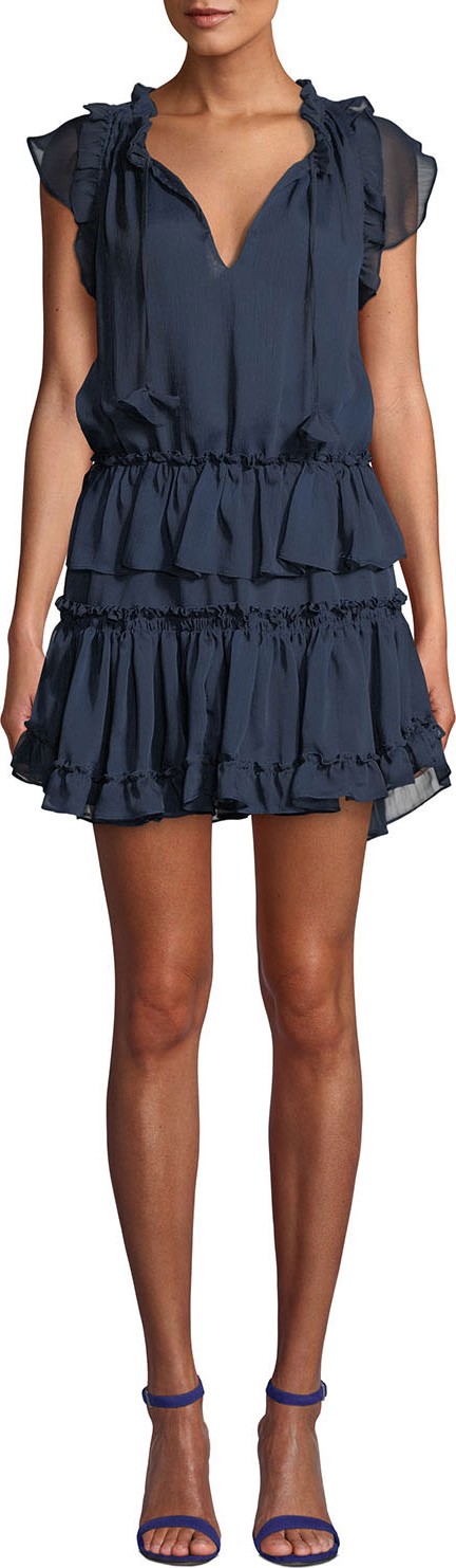 MISA Los Angeles Albella Tiered Ruffle Short Dress