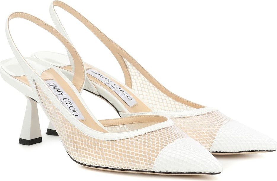 Jimmy Choo Fetto 65 leather-trimmed pumps