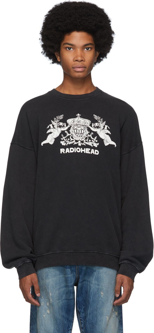 R13 Black Bearhead Crest Sweatshirt