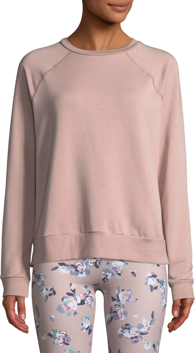 Beyond Yoga Slashed Raglan-Sleeve Crewneck Pullover