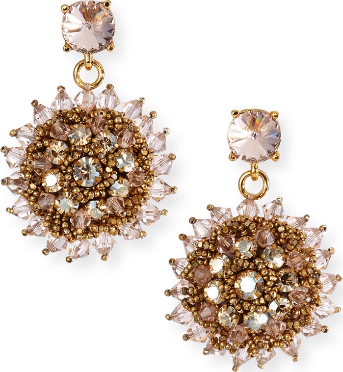 Oscar De La Renta Beaded Clip-On Earrings