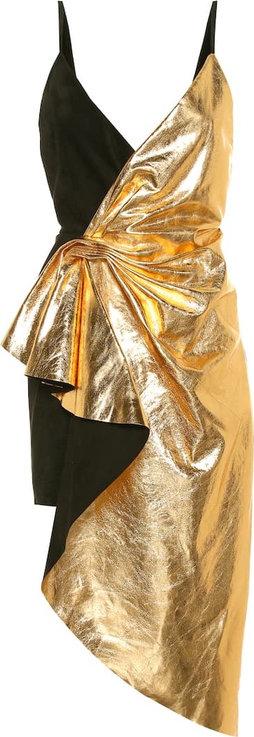 Gucci Metallic leather minidress