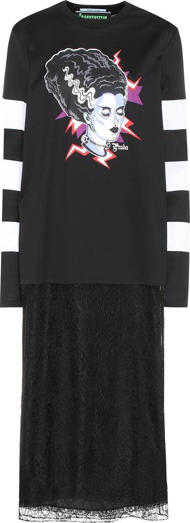 Prada Printed cotton T-shirt dress