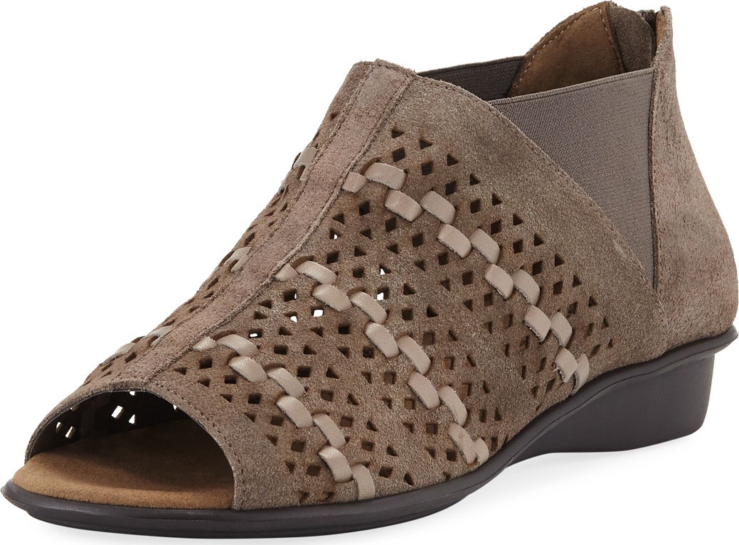 Sesto Meucci Emilia Woven Comfort Suede Slip-On Sandals