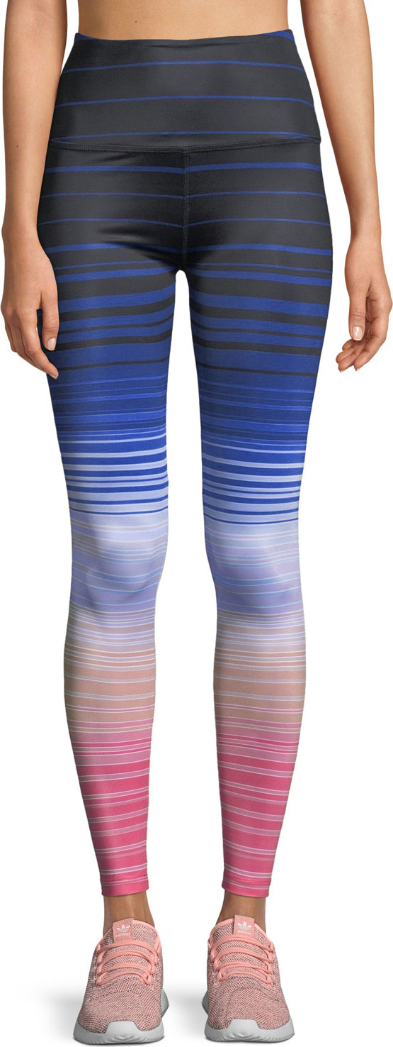 Beyond Yoga Lux Striped High-Waist Leggings