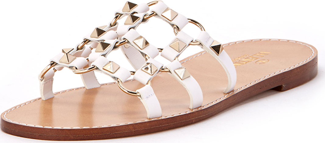 Valentino Rockstud Flat Slide Sandals