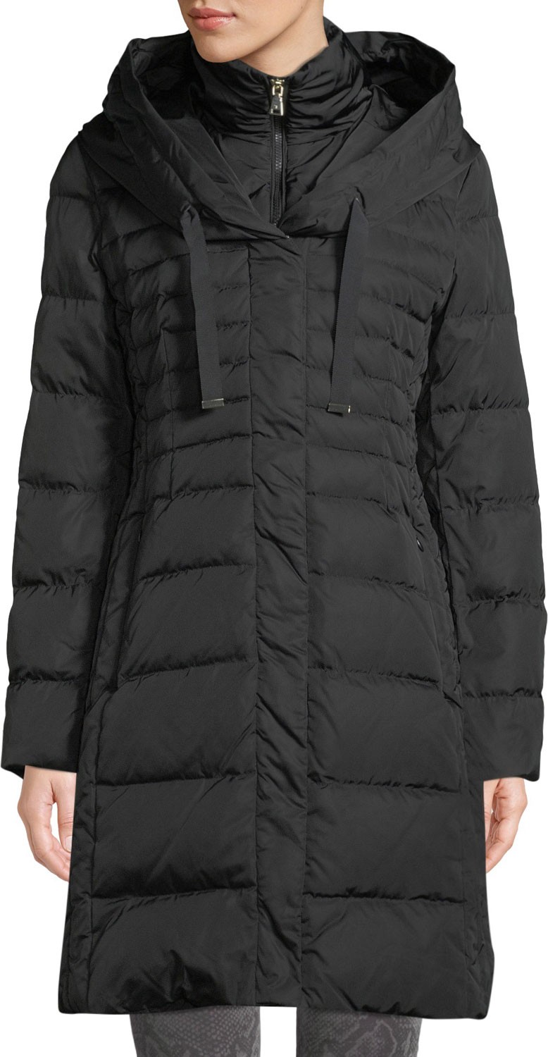 Tahari Mia Long Puffer Coat w/ Bib