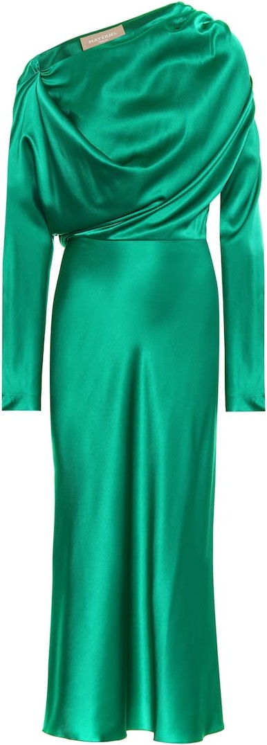 Matériel Tbilisi Draped silk-blend satin midi dress