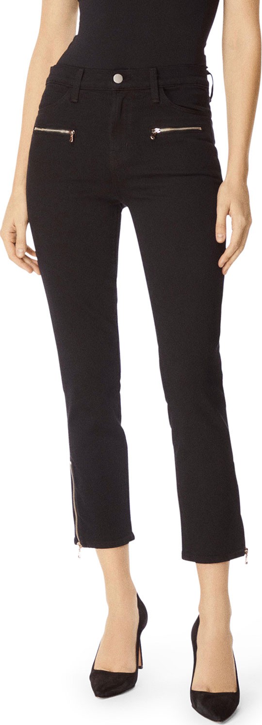 J BRAND Ruby High-Rise Cropped Moto Cigarette Jeans