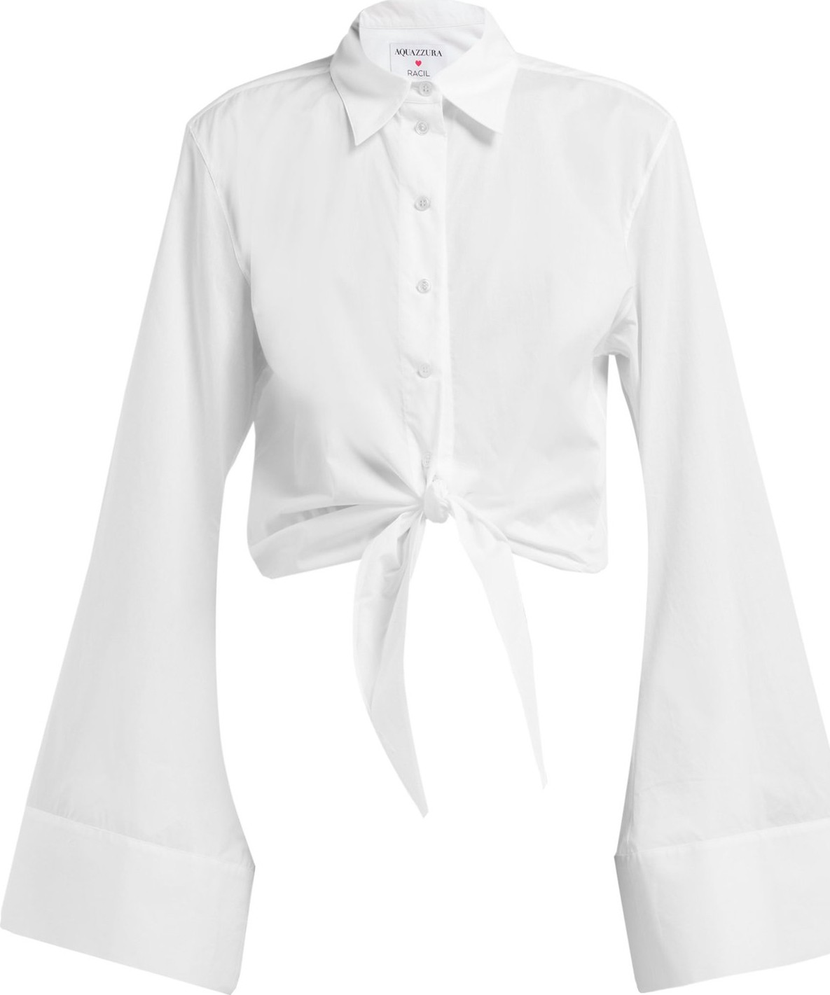 Racil X Aquazurra Positano front-tie cotton shirt
