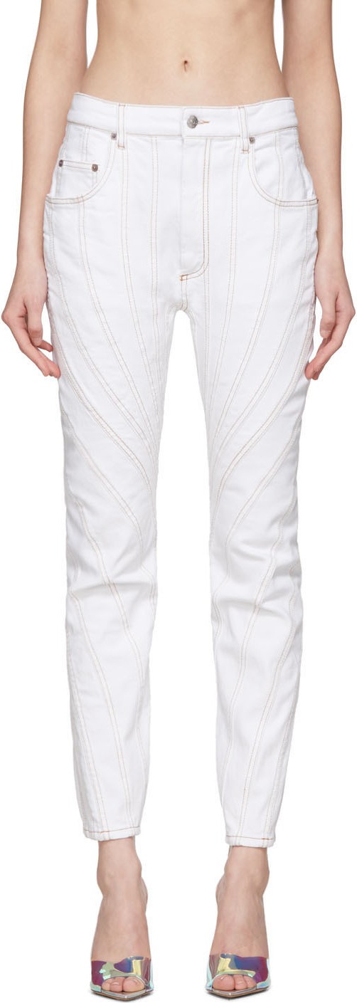 Mugler White Twist Jeans
