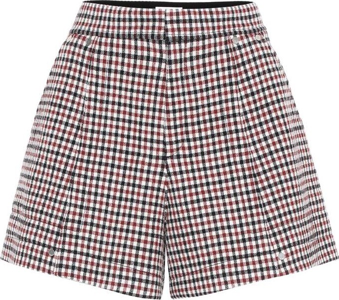 Chloe Checked stretch-wool shorts