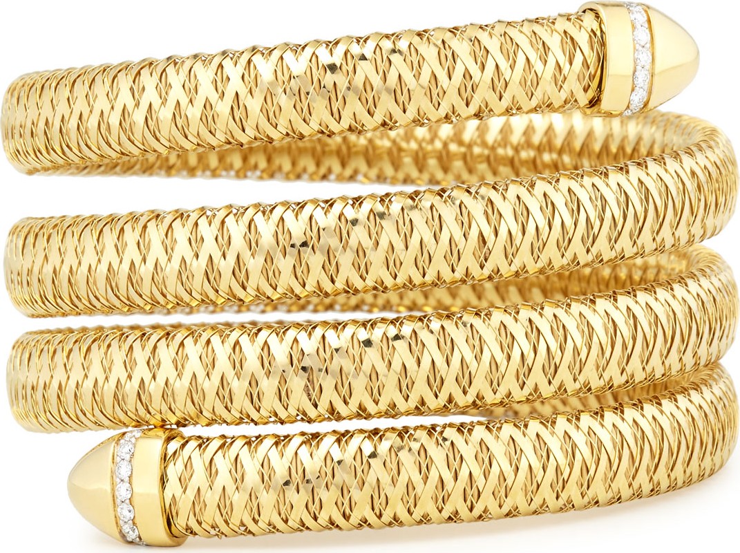 Roberto Coin Primavera 18K Diamond Coil Bracelet