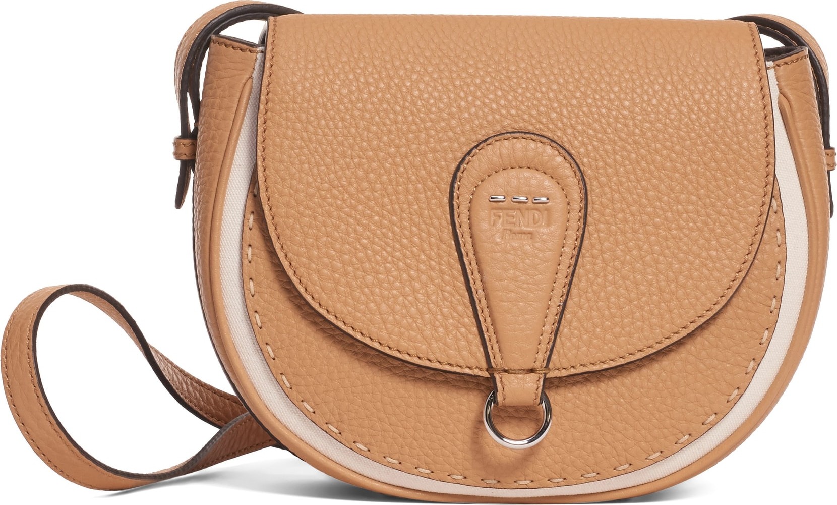 Fendi Messenger Selleria Leather Shoulder Bag