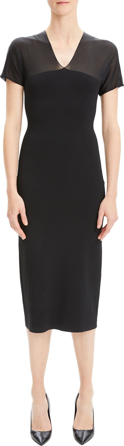 Theory Short-Sleeve V-Neck Kimono Midi Dress