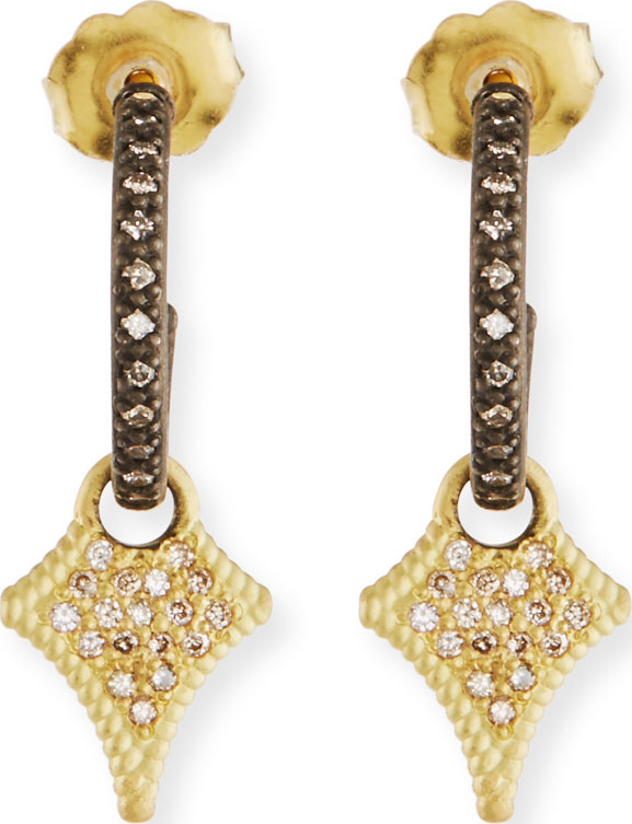 Armenta Old World Small Crivelli Huggie Charm Earrings with Diamonds