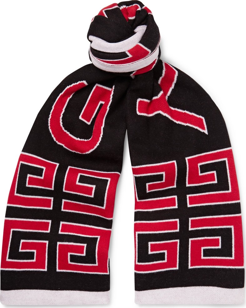 Givenchy Logo-Jacquard Double-Faced Cotton Scarf