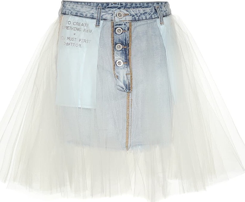 Unravel Denim and tulle skirt