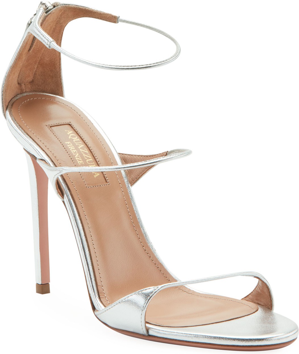 Aquazzura Minute Metallic High Sandals