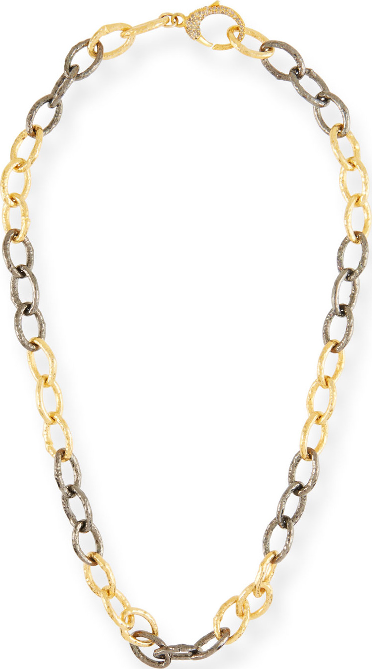 Margo Morrison Two-Tone & Diamond Chain-Link Necklace, 18"L