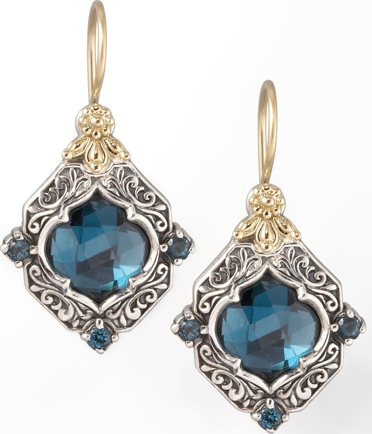 Konstantino London Blue Topaz Drop Earrings