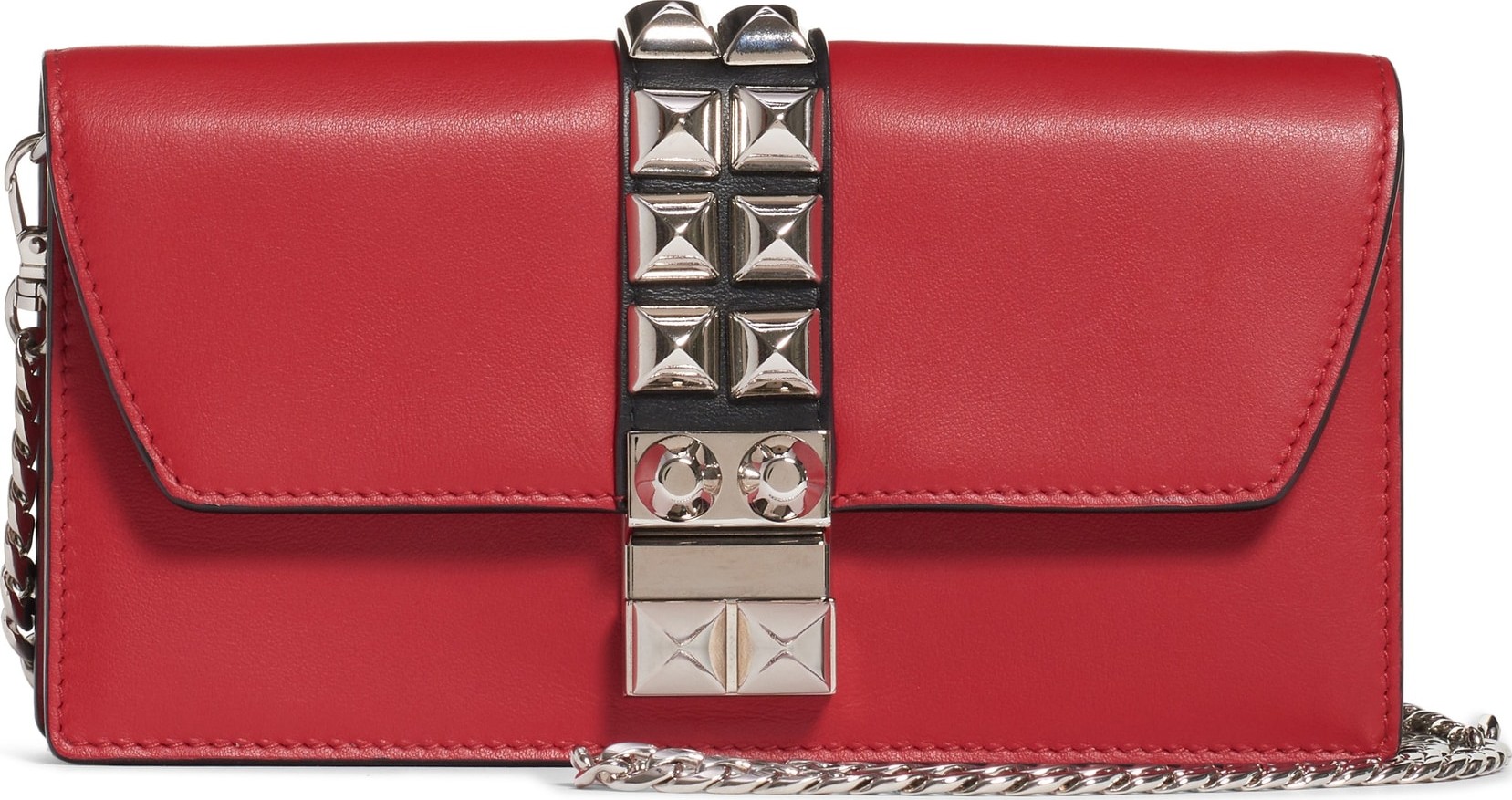Prada Elektra Studded Leather Wallet on a Chain
