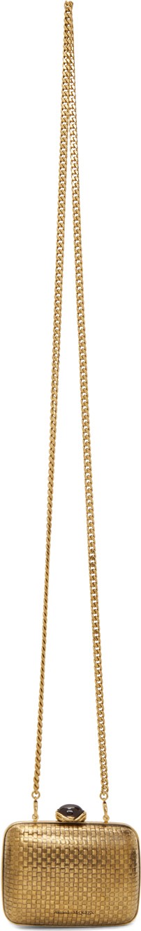 Alexander McQueen Gold Mini Clutch