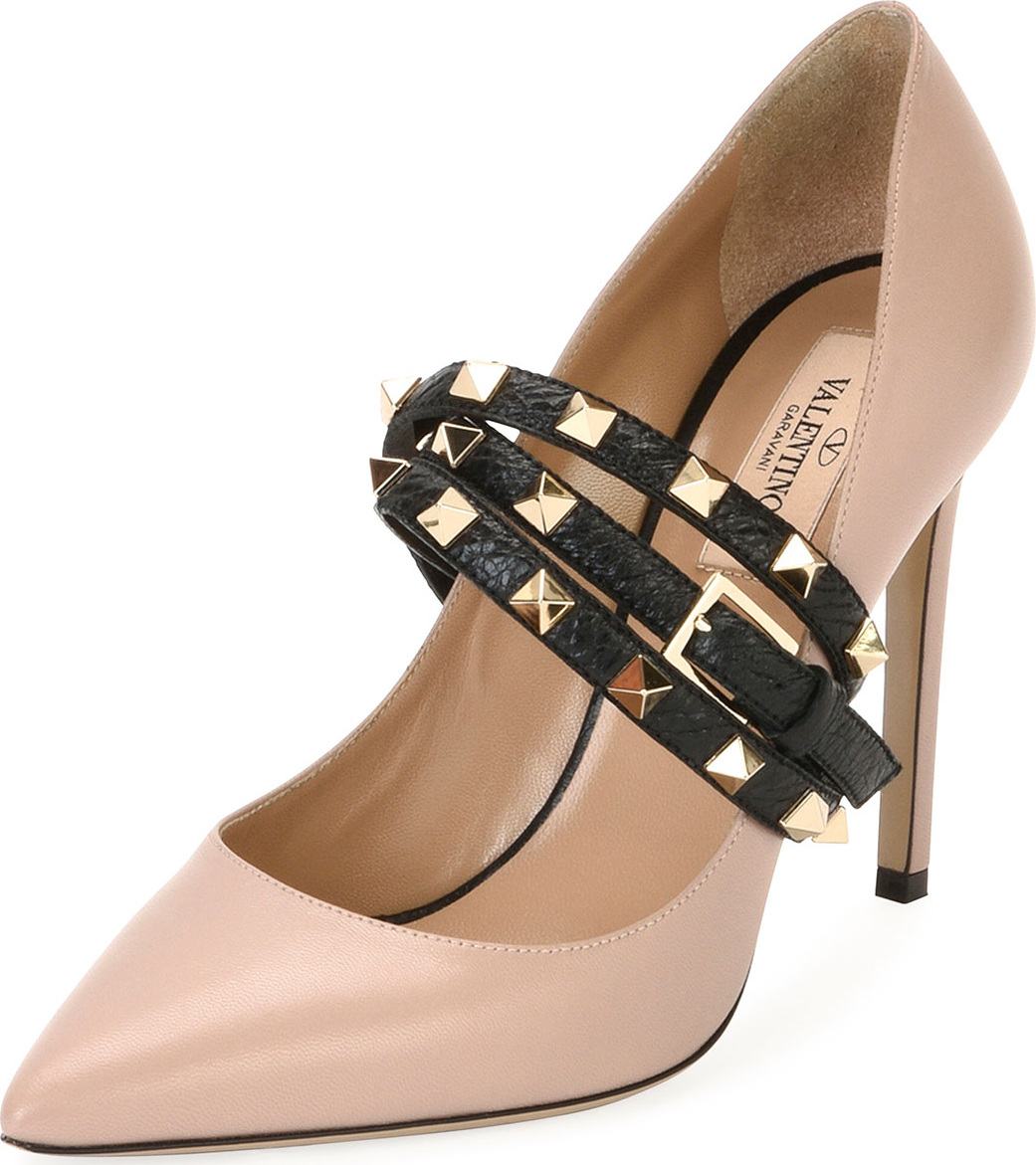 Valentino Rockstud Wrap Leather Pump