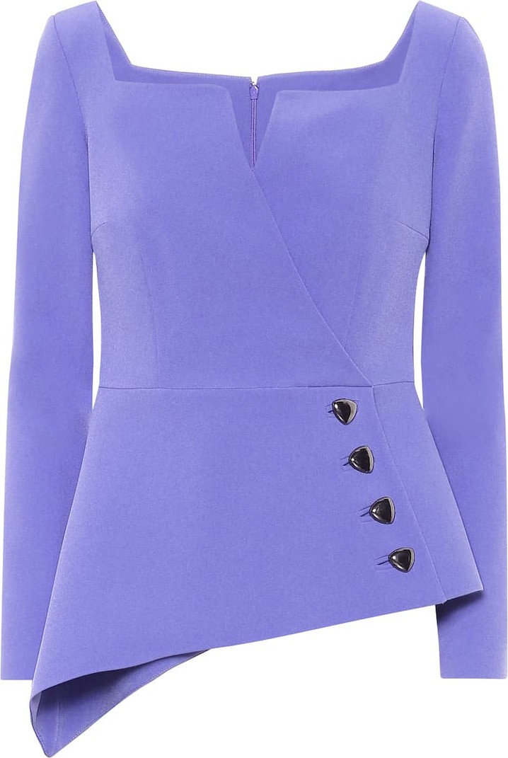 Safiyaa Stretch-crêpe wrap top