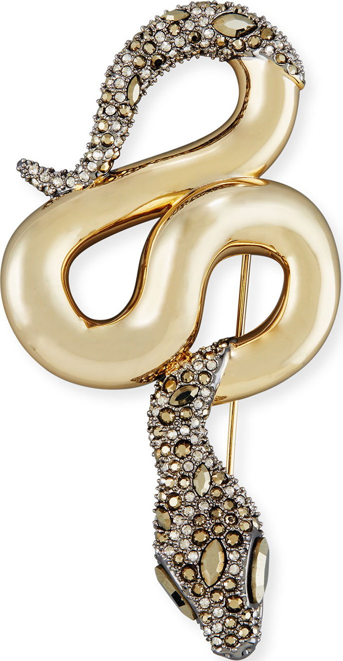 Alexis Bittar Medium Metallic Snake Crystal Pin