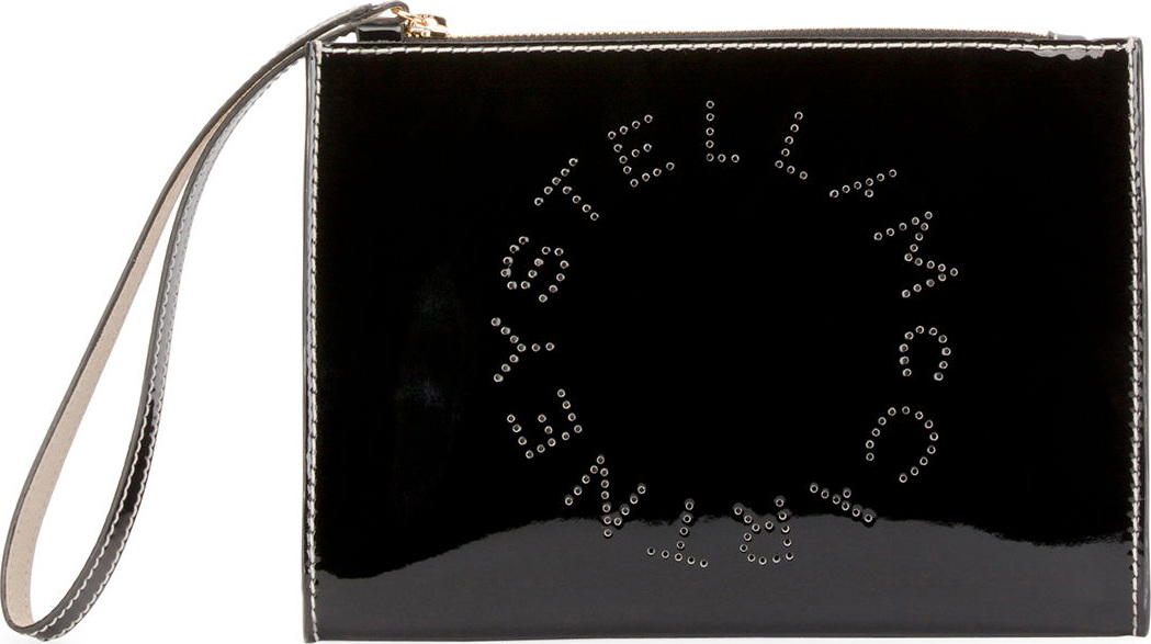 Stella McCartney Patent Alternative Nappa Logo Wallet