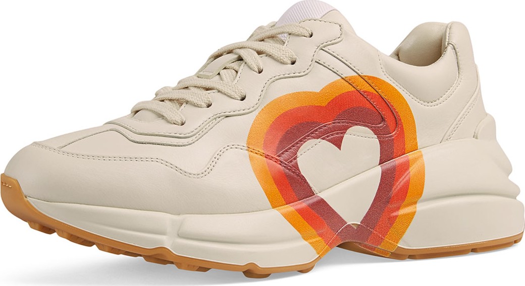 Gucci Interlocking G/Heart Leather Sneakers