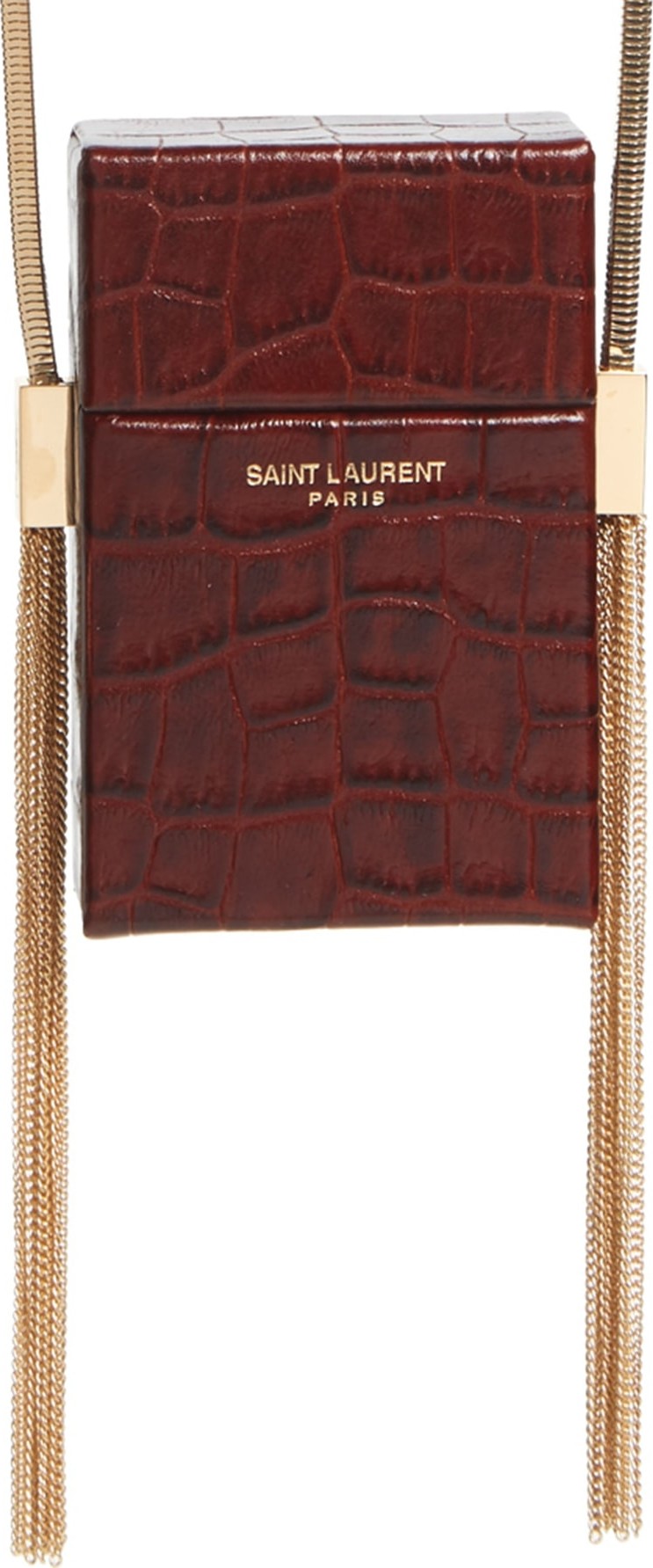 Saint Laurent Smoking Croc Embossed Leather Minaudière