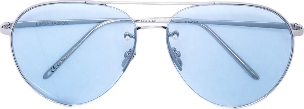 Linda Farrow blue aviator sunglasses
