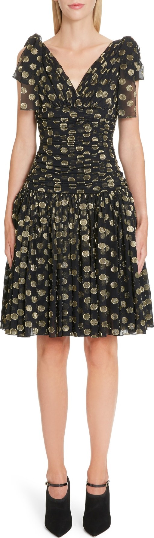 Dolce & Gabbana Fil Coupé Chiffon Fit & Flare Dress