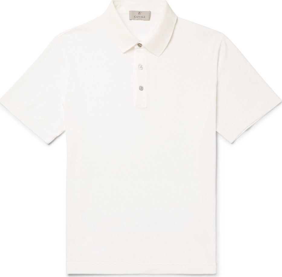 Canali Stretch-Cotton Piqué Polo Shirt