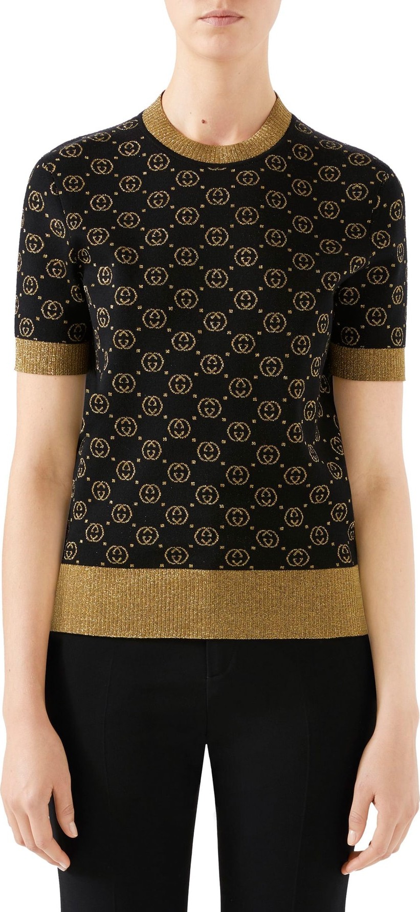 Gucci Metallic GG Wool Sweater