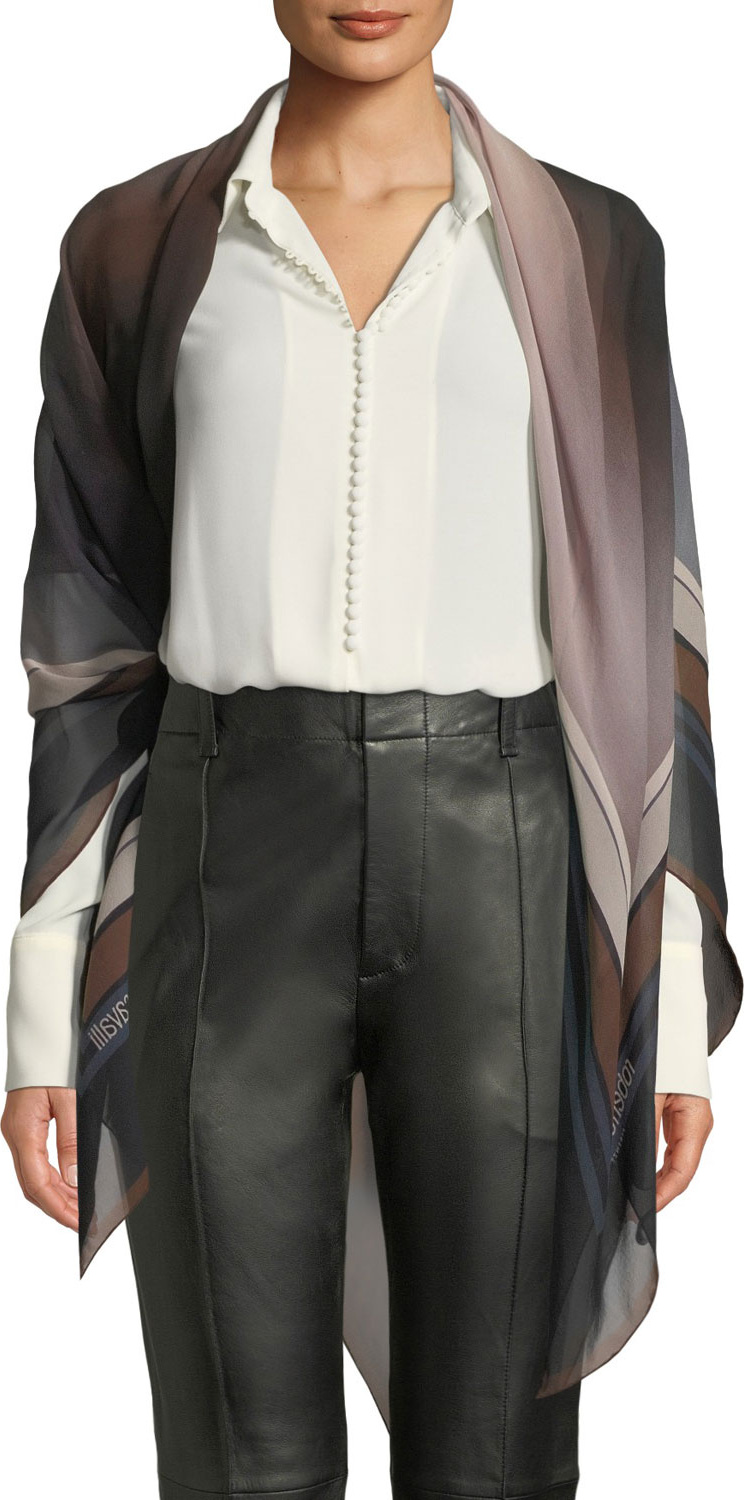 Roberto Cavalli Striped Degrade Silk Shawl