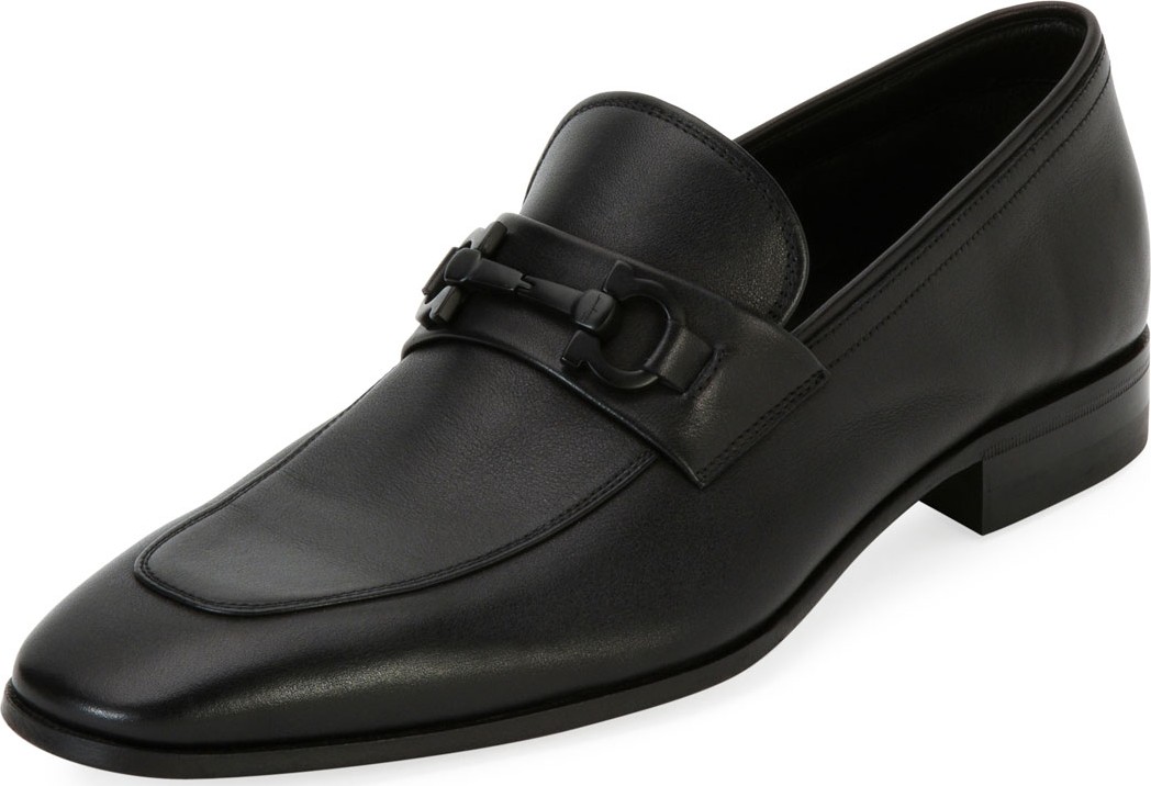 Salvatore Ferragamo Men's Soft Calfskin Slip On Gancini Loafer