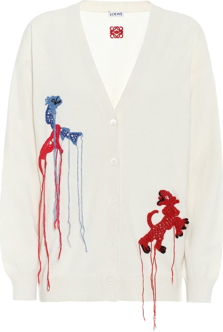 LOEWE Embroidered wool cardigan