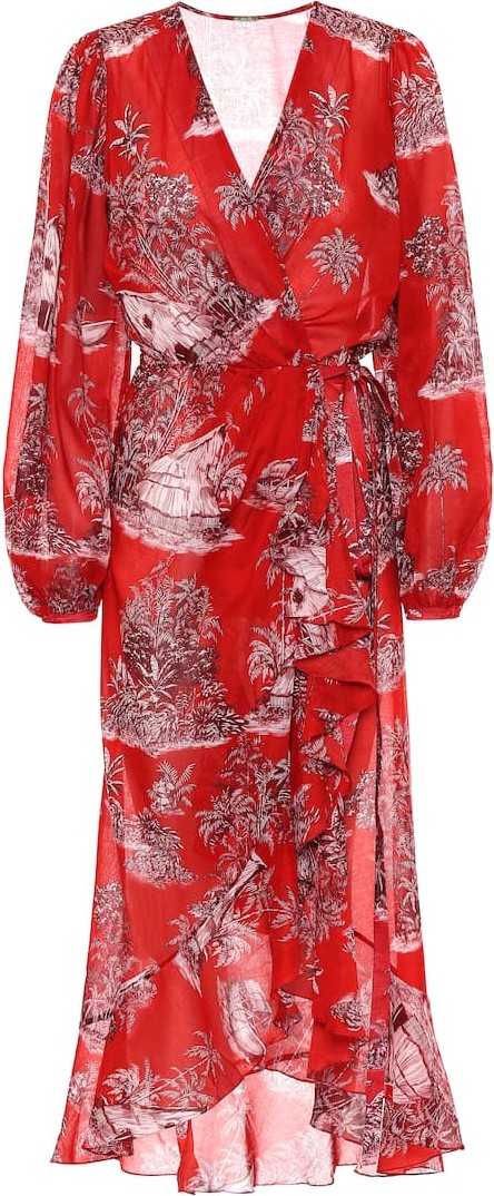 Johanna Ortiz Printed cotton wrap dress