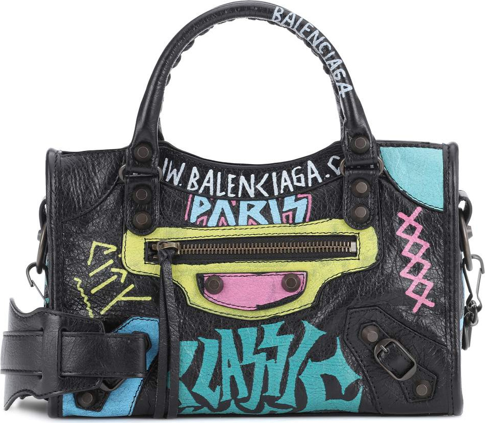 Balenciaga Classic City Graffiti Small leather tote