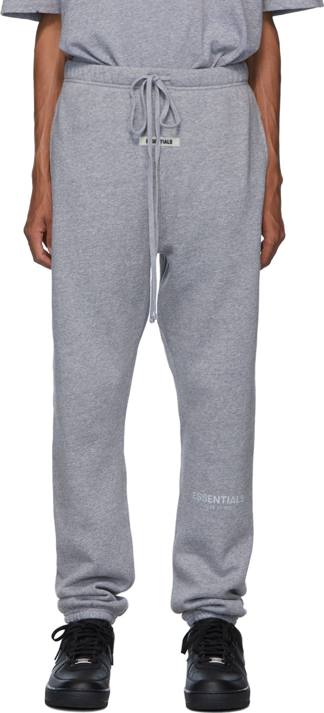 Essentials Grey Reflective Logo Lounge Pants