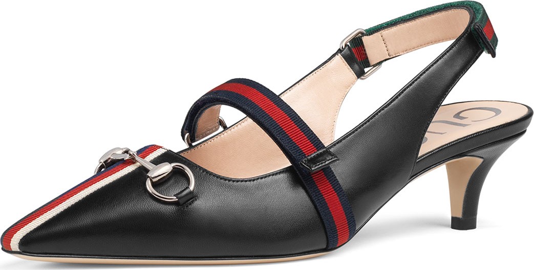 Gucci Horsebit Leather Slingback Pumps Gucci Horsebit Leather Slingback Pumps