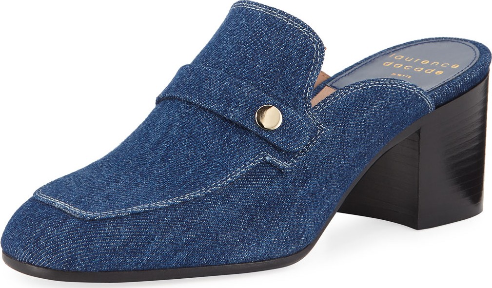 Laurence Dacade Thelma Denim Penny Loafer Mules