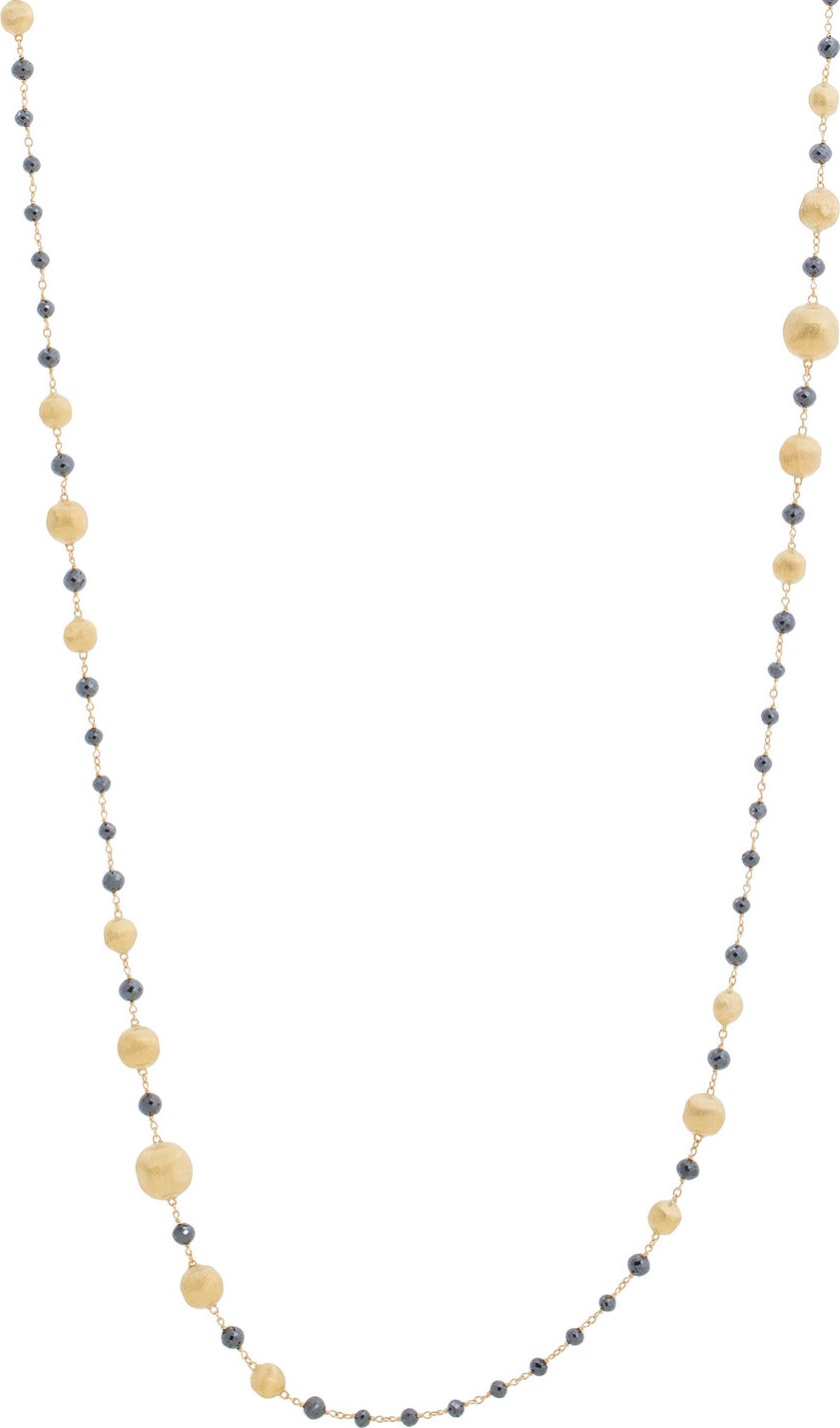 Marco Bicego 18k Gold Africa Black Diamond Necklace, 36"L