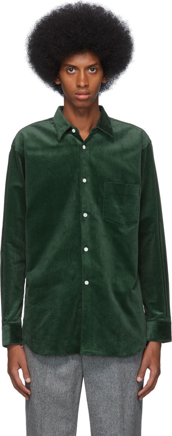 Comme Des Garcons Green Corduroy Shirt